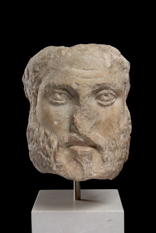 Head of the statue of General Miltiades at the Acropolis Museum