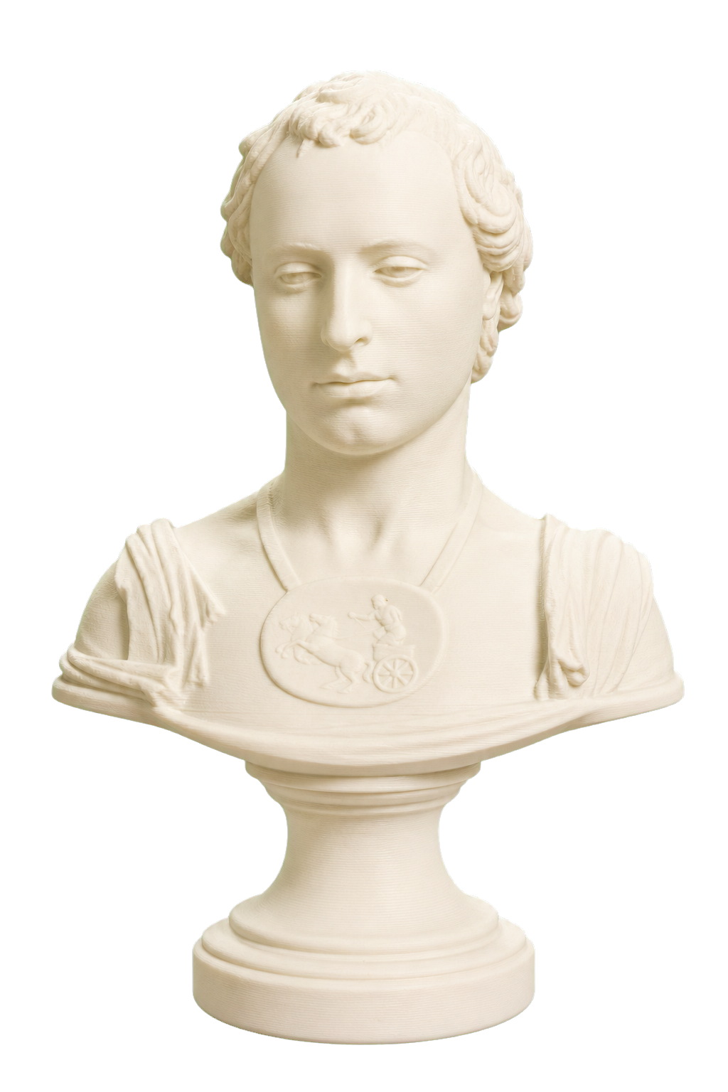 Bust of a Young Man with a Medallion Ivory White collectible bust