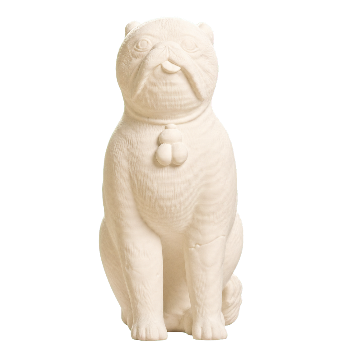 Chinese Porcelain Pug Dog B (One of a Pair) Ivory White collectible bust
