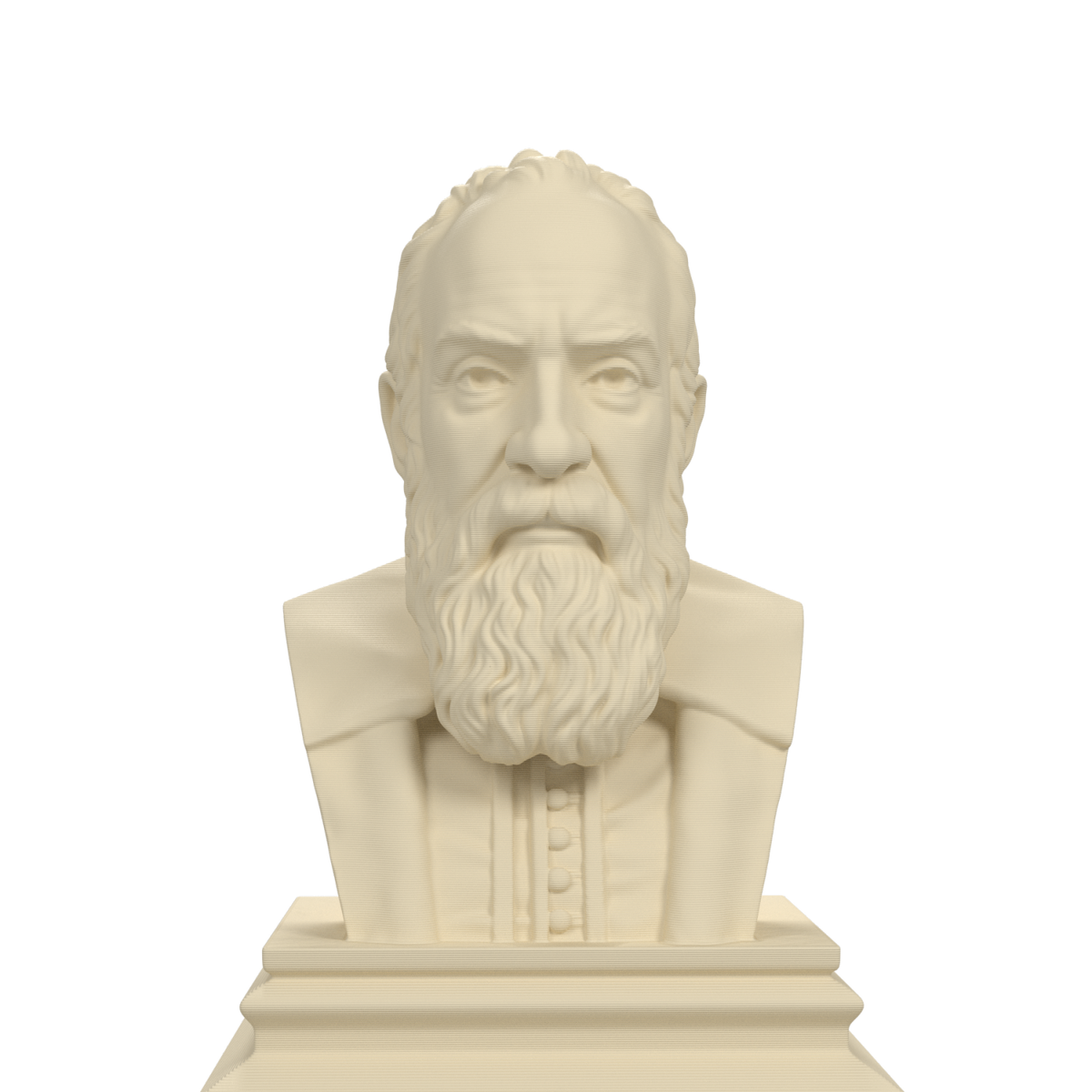 Galileo Galilei bust, ivory white view