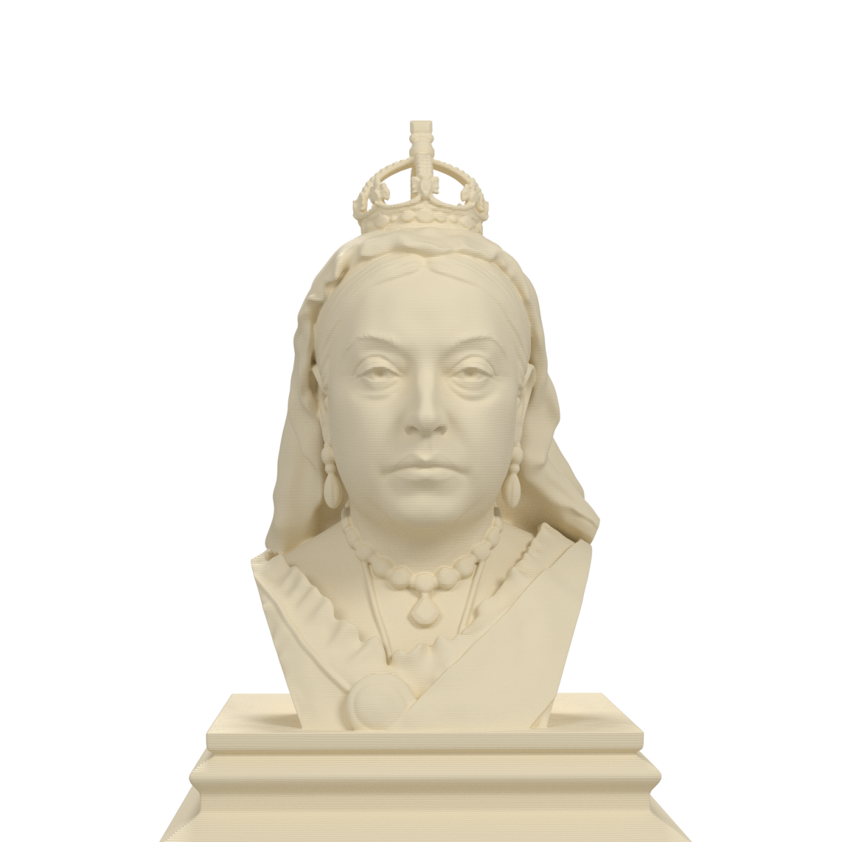 Queen Victoria bust, ivory white view