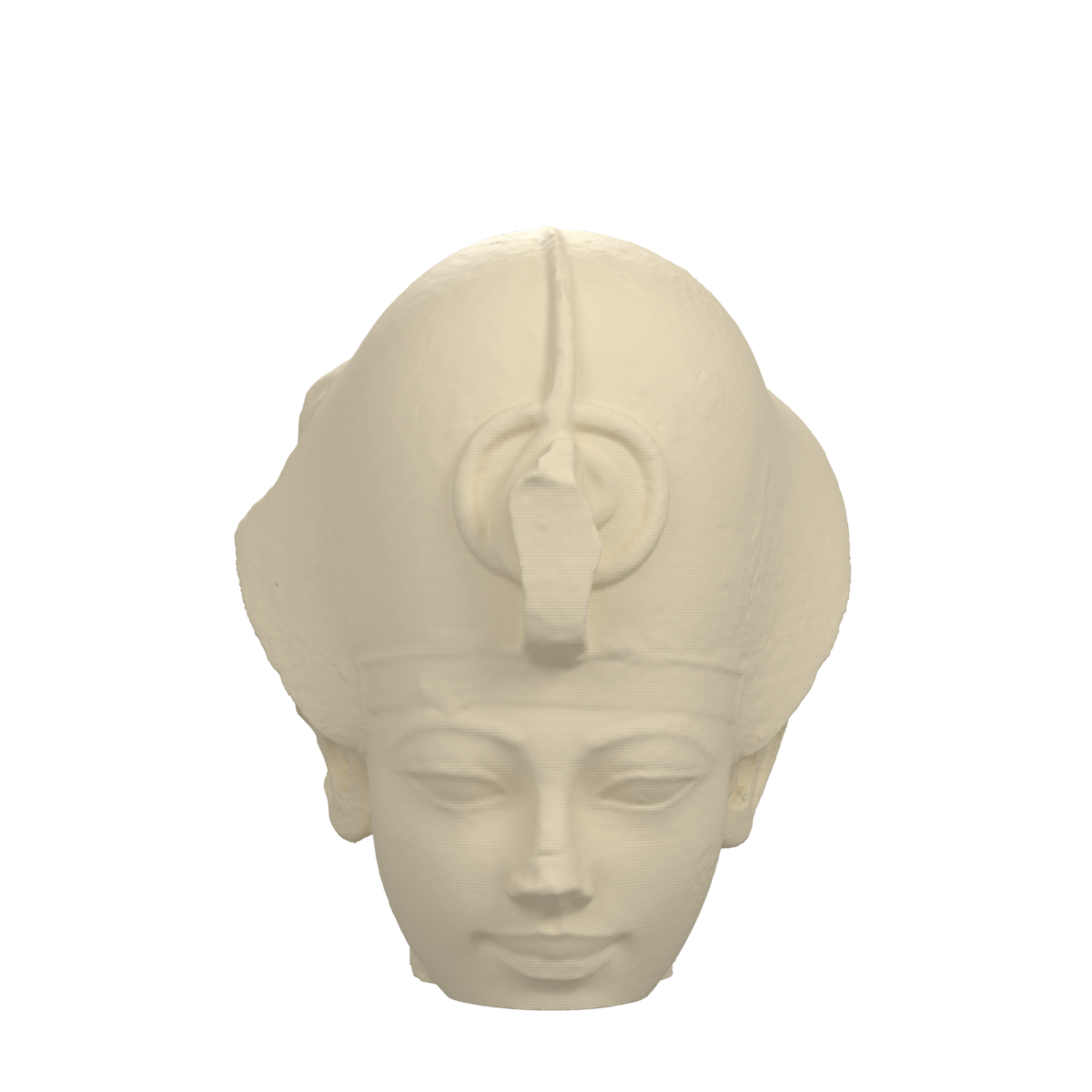 Amenhotep III Portrait Head Wearing the Blue Crown, Ivory White finish