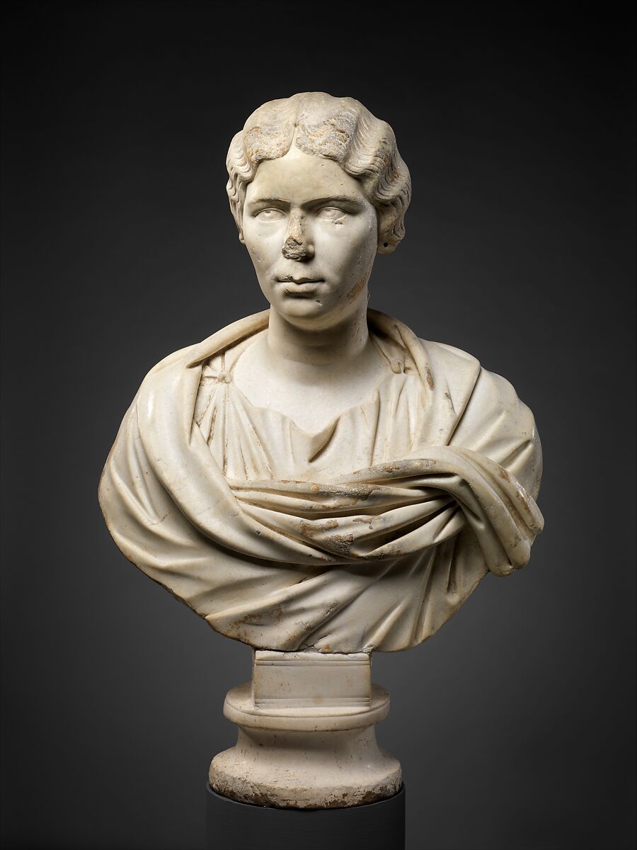 Roman marble portrait bust of a woman in the Antonine period at The Metropolitan Museum of Art