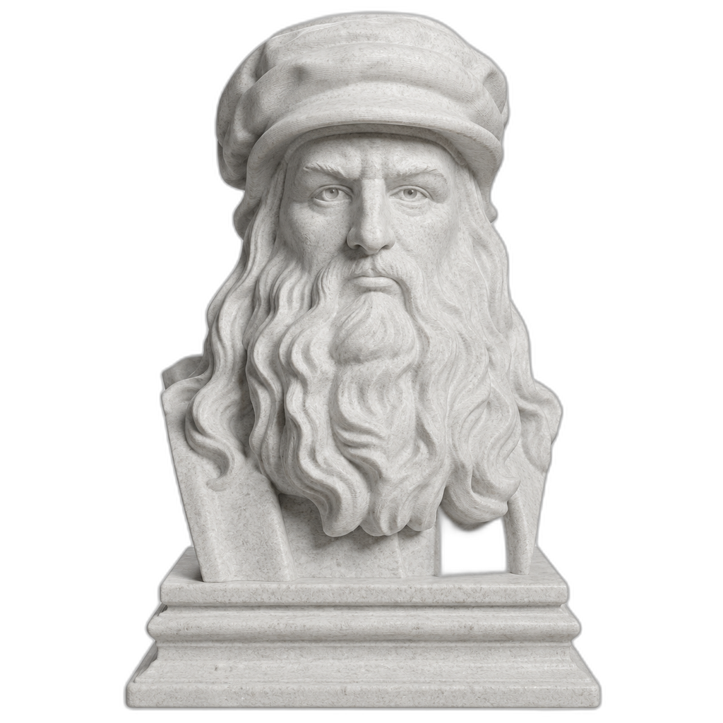 Leonardo da Vinci Marble Stone collectible bust