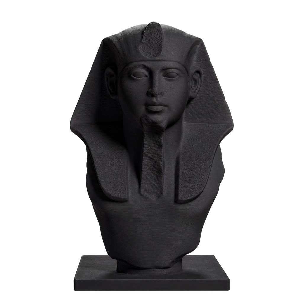 Head of a 19th Dynasty Pharaoh Charcoal Black collectible bust
