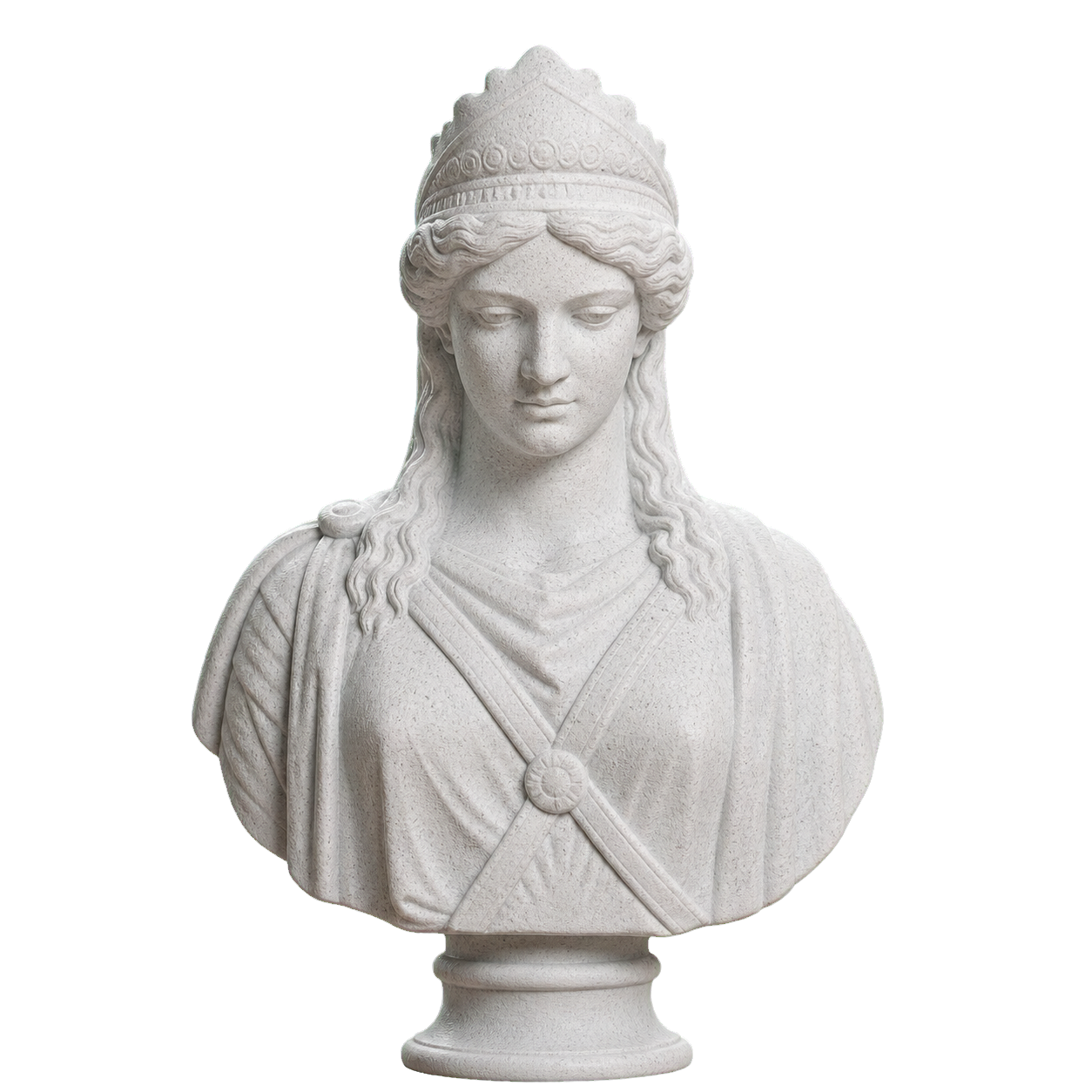 Zenobia, The Queen of Palmyra America Marble Stone collectible bust
