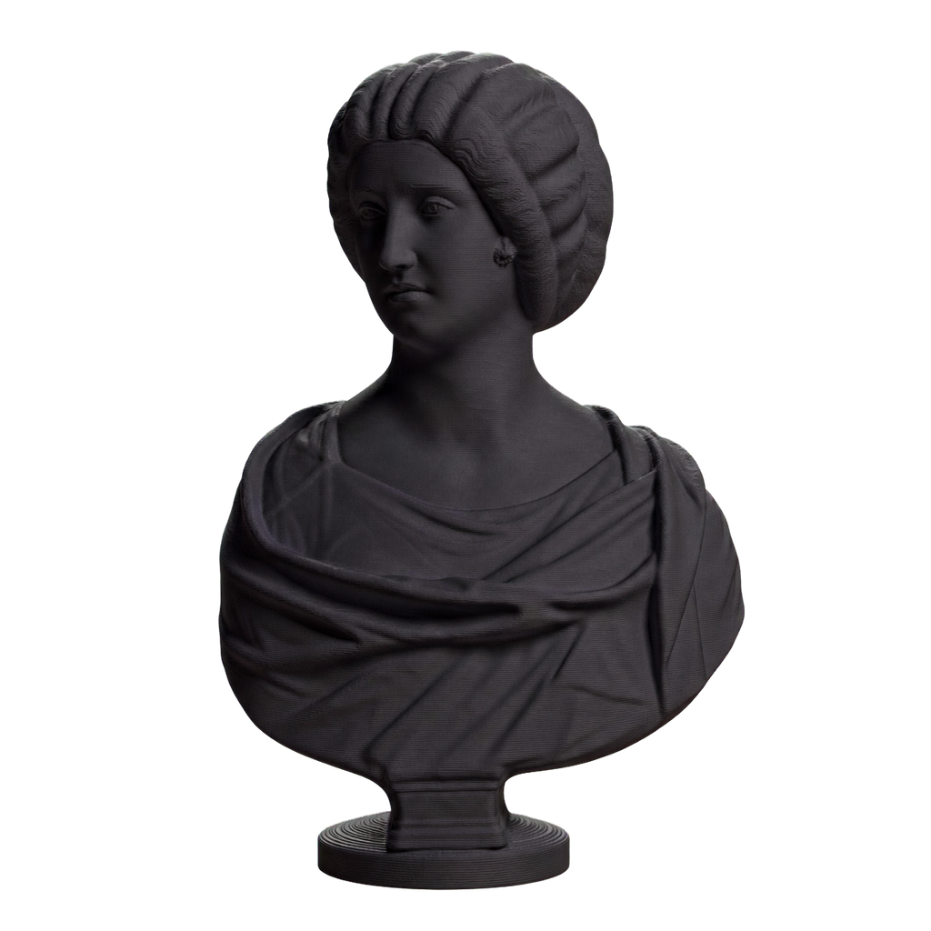 Marble Bust of a Roman Woman Charcoal Black collectible bust