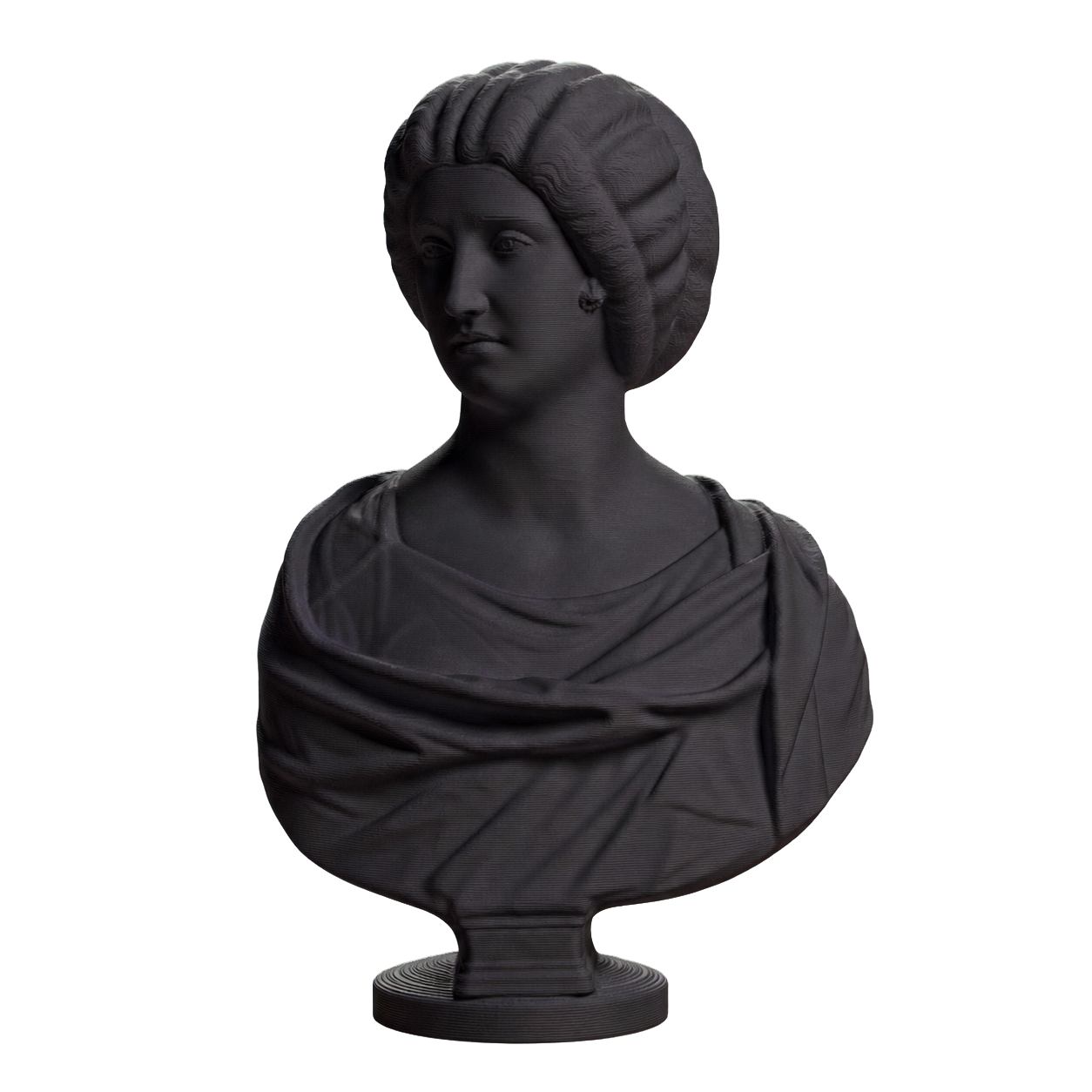 Marble Bust of a Roman Woman Charcoal Black collectible bust