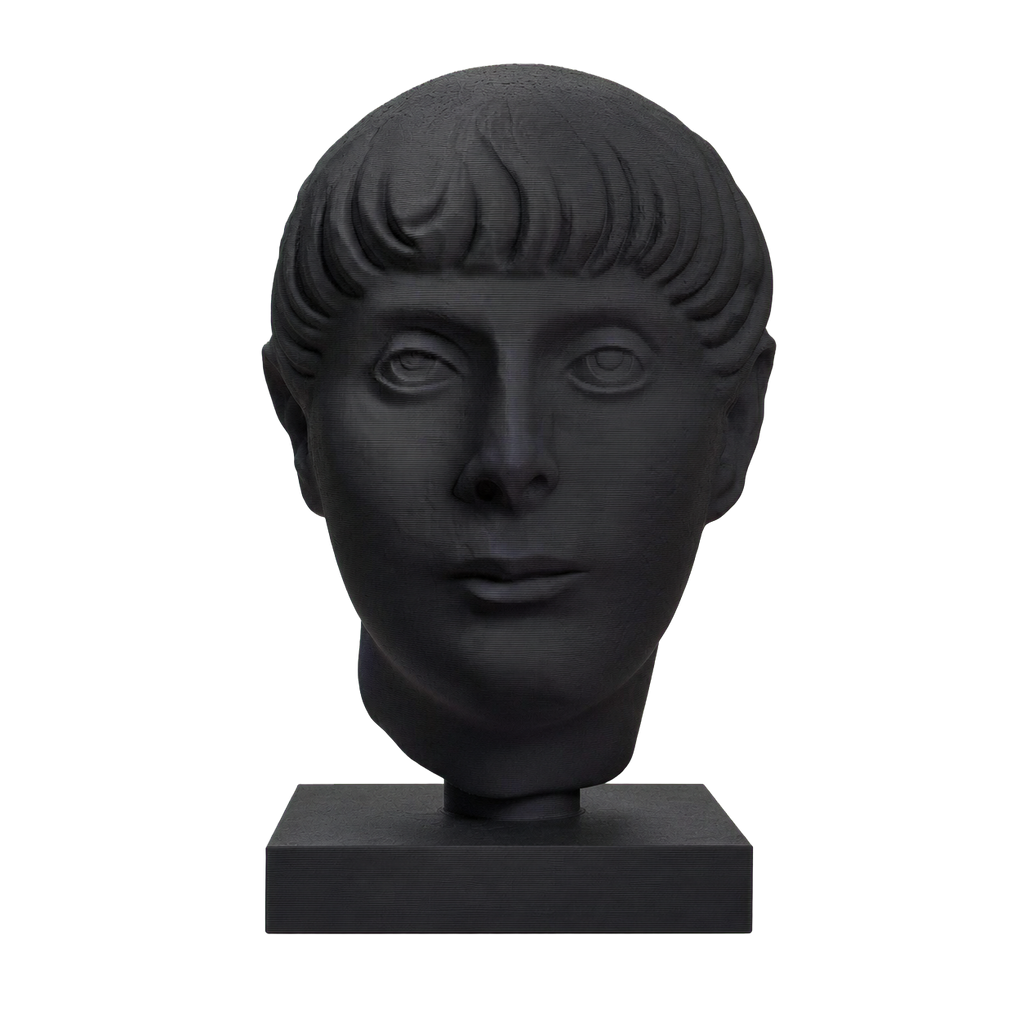 Head of a Young Man Charcoal Black collectible bust