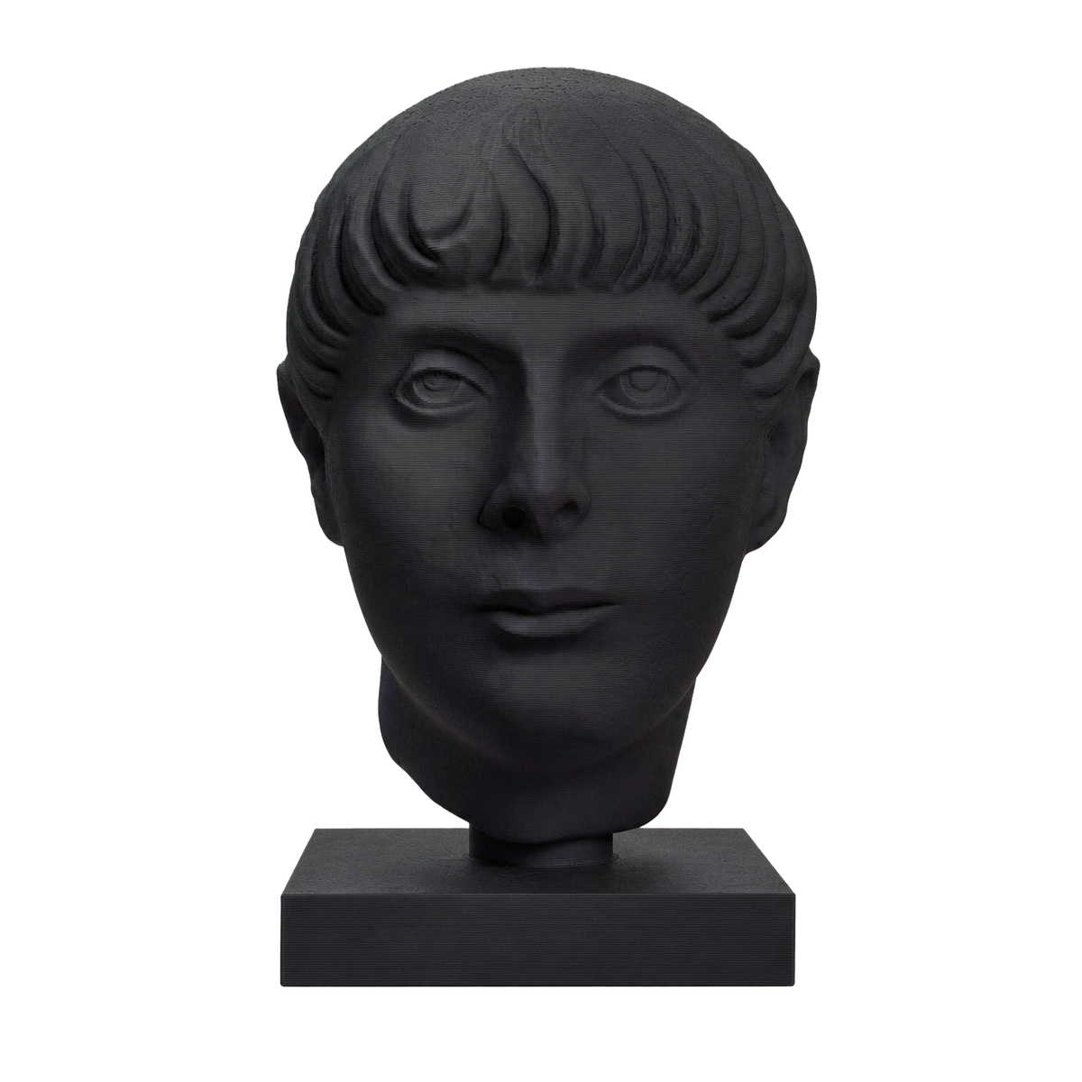 Head of a Young Man Charcoal Black collectible bust