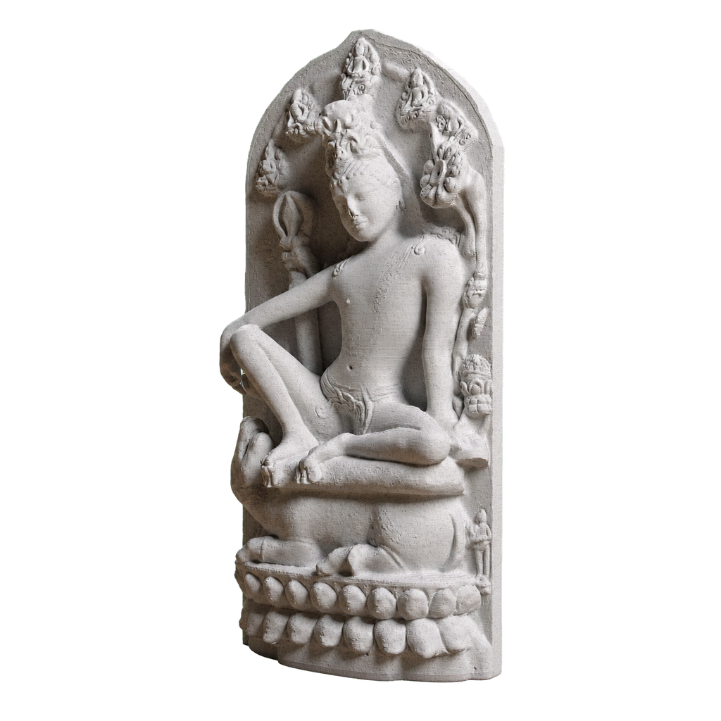Simhanada Lokeshvara Marble Stone collectible bust