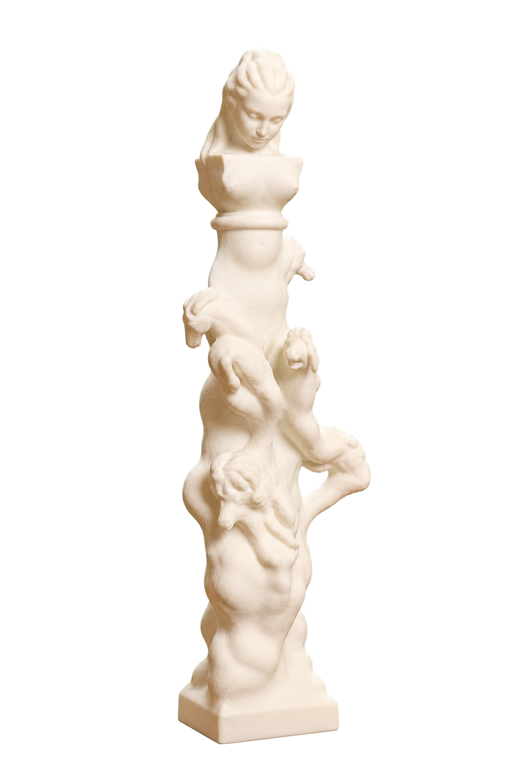 The Poet and the Contemplative Life (The Fenaille Column) Ivory White collectible bust