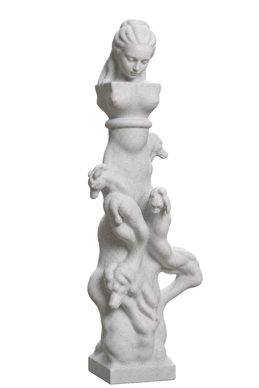 The Poet and the Contemplative Life (The Fenaille Column) Marble Stone collectible bust