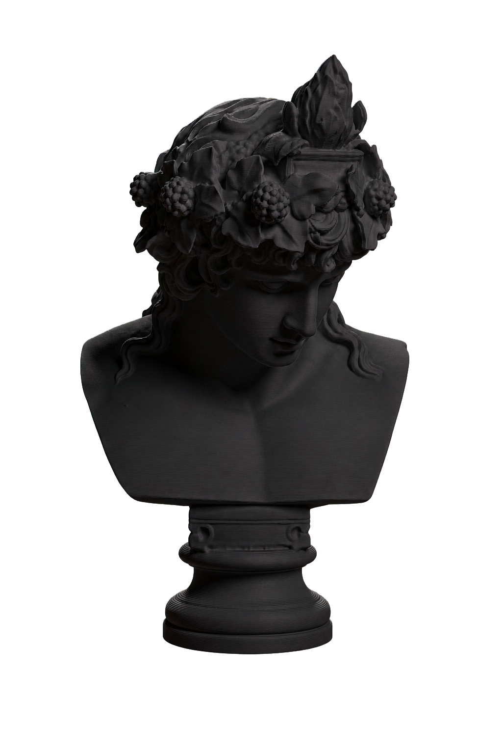 Bust of Antinous as Dionysus Charcoal Black collectible bust
