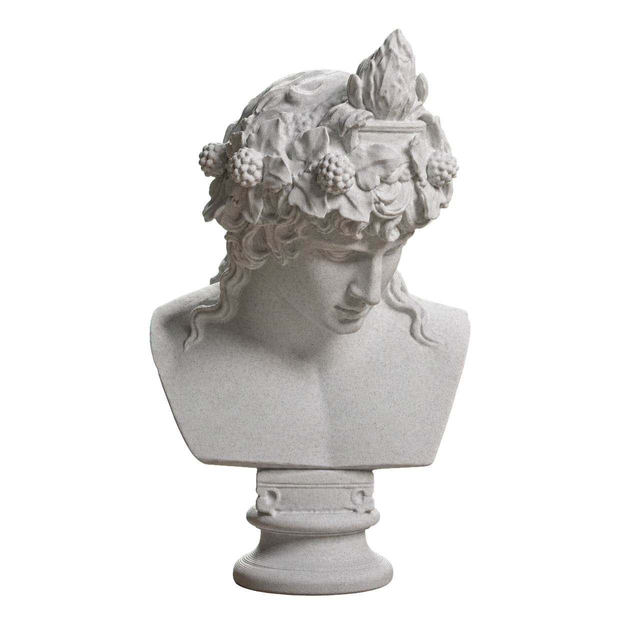 Bust of Antinous as Dionysus Marble Stone collectible bust