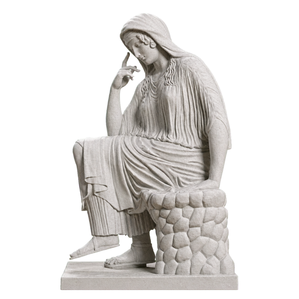 Seated Woman Penelope Marble Stone collectible bust
