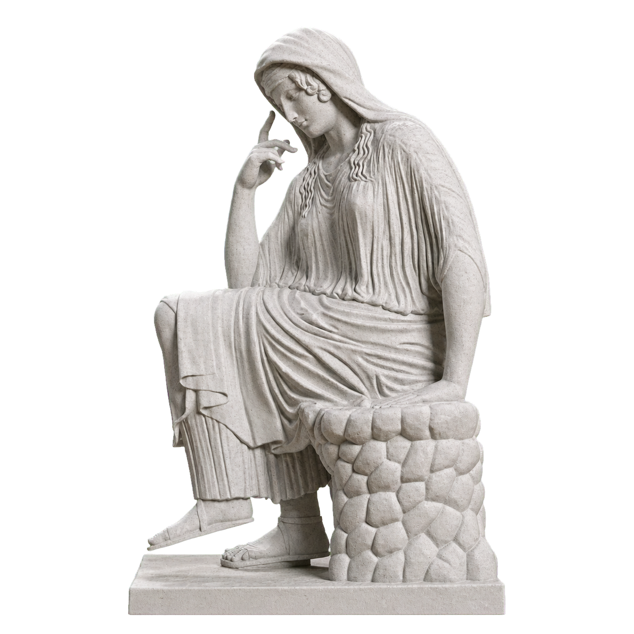 Seated Woman Penelope Marble Stone collectible bust