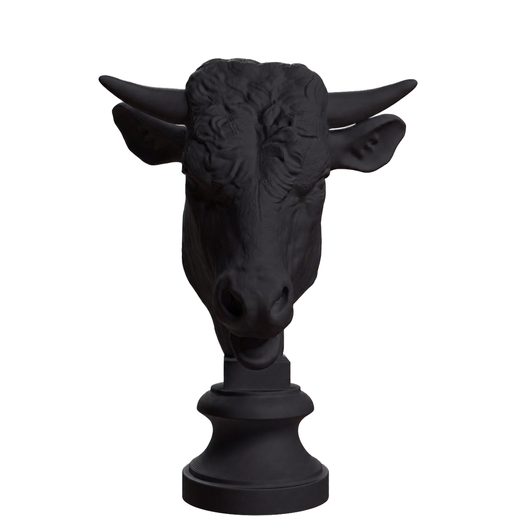 Head of a Bull Charcoal Black collectible bust