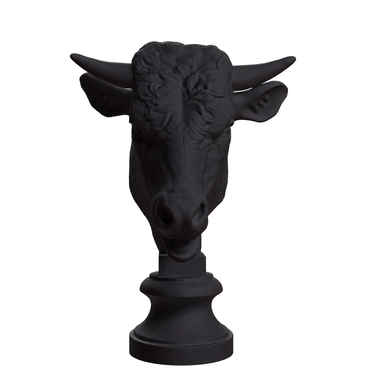 Head of a Bull Charcoal Black collectible bust