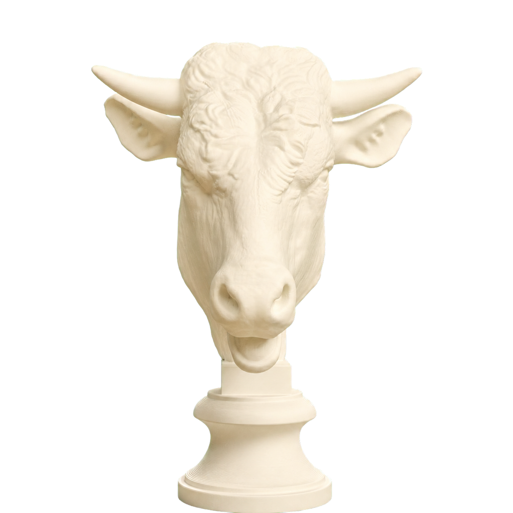 Head of a Bull Ivory White collectible bust