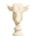 Head of a Bull Ivory White collectible bust