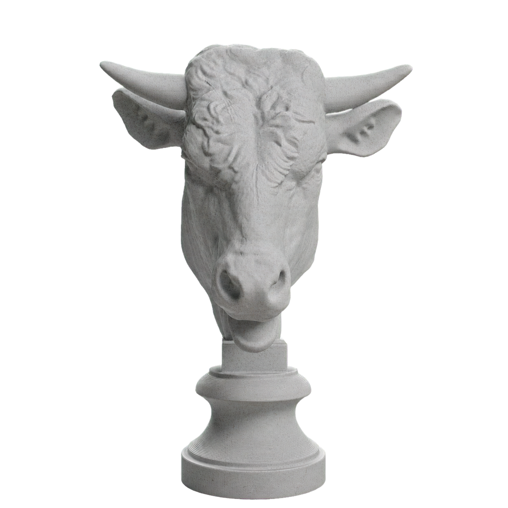 Head of a Bull Marble Stone collectible bust