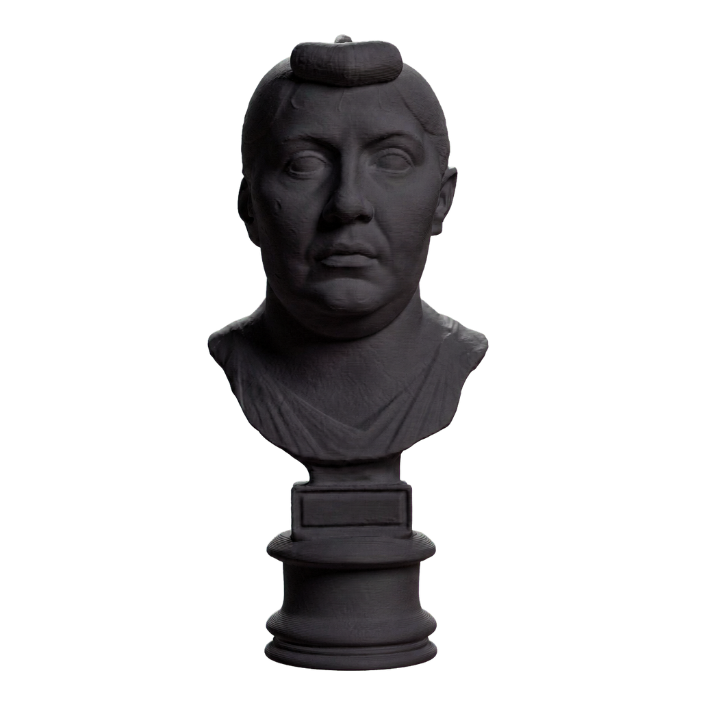 Bust of an elderly Roman woman Charcoal Black collectible bust