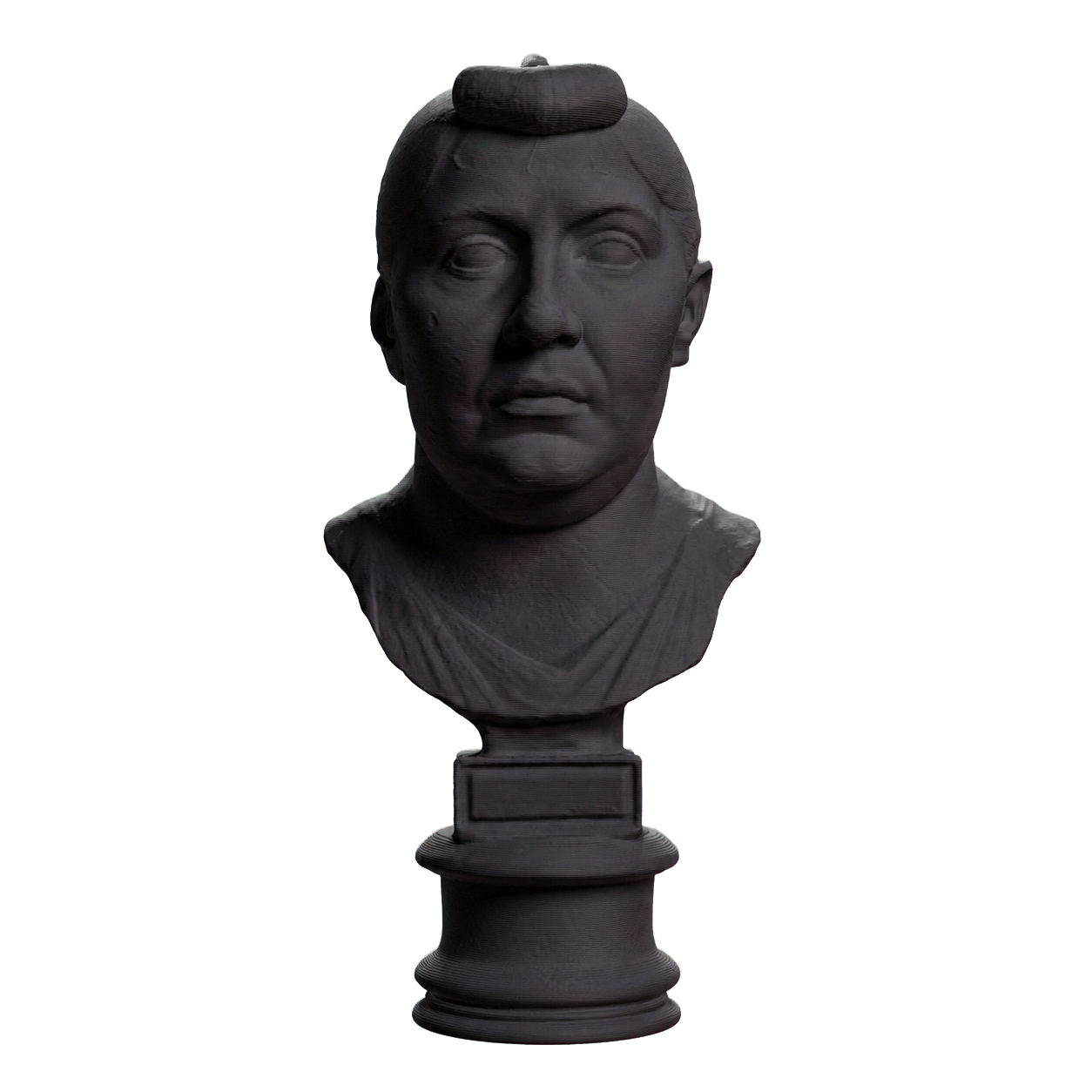 Bust of an elderly Roman woman Charcoal Black collectible bust