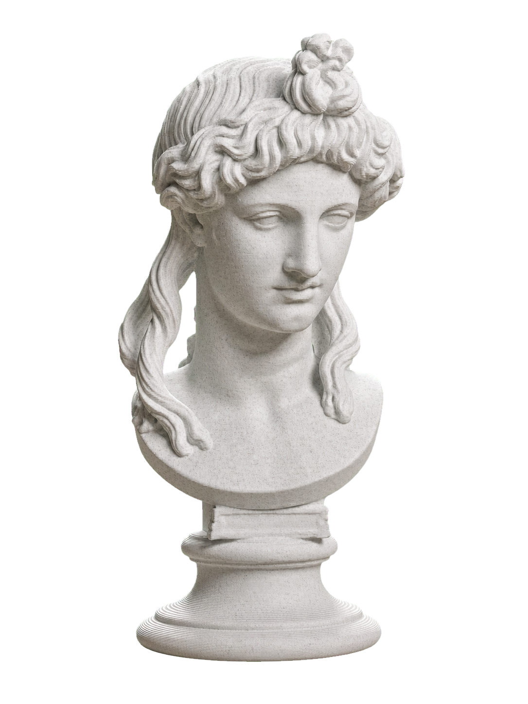 Head of a Woman or Apollo Marble Stone collectible bust