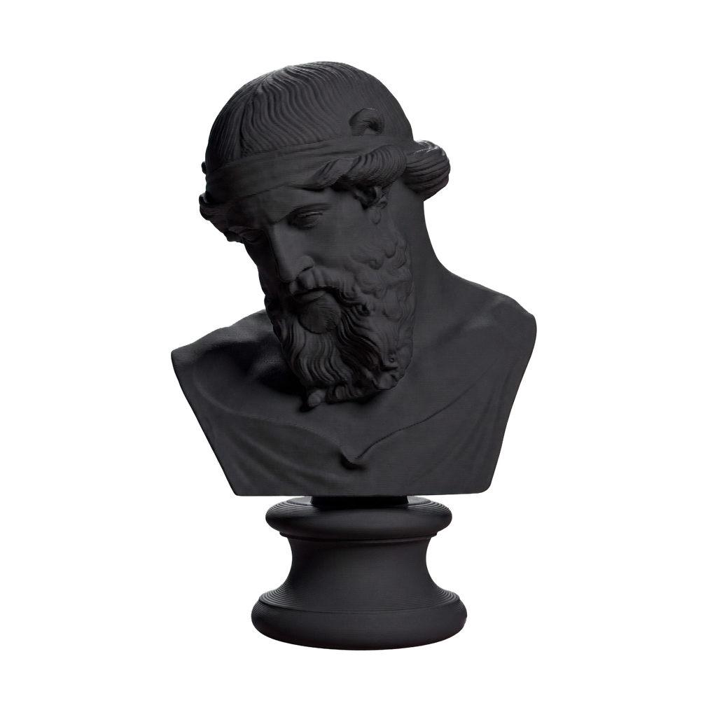 Bust of Dionysus Priapus Plato or Poseidon Charcoal Black collectible bust