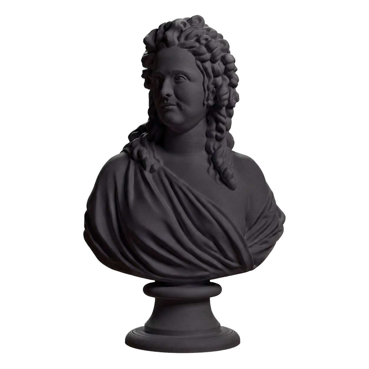 Madame de Wailly nee Adelaide-Flore Belleville (1765-1838) Charcoal Black collectible bust