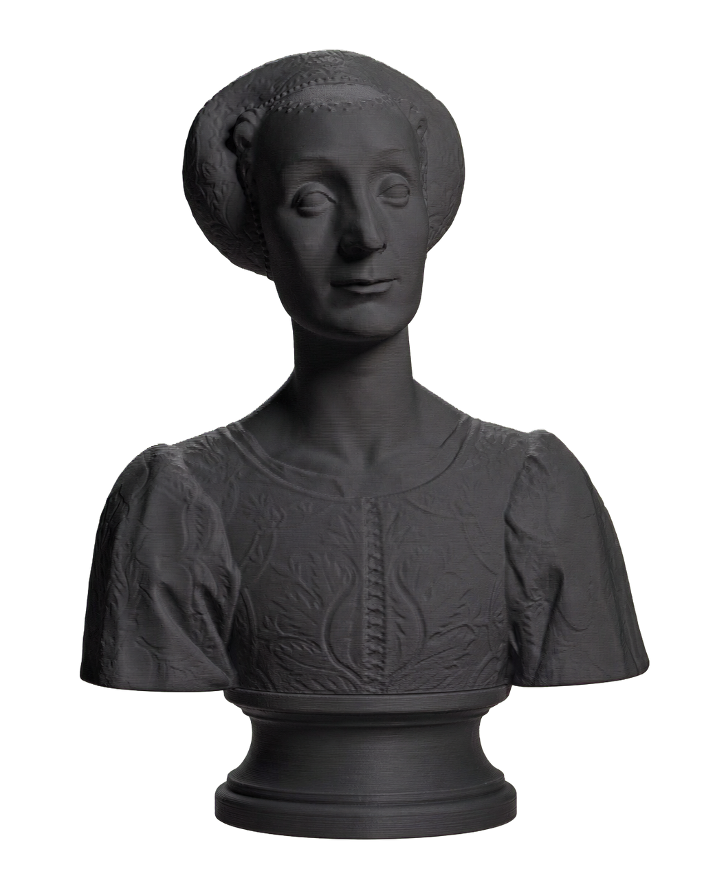Portrait of Isotta di Rimini (?) Charcoal Black collectible bust