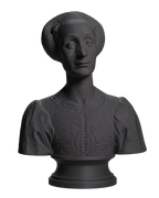 Portrait of Isotta di Rimini (?) Charcoal Black collectible bust