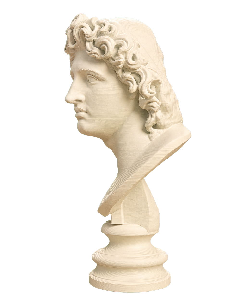 Ideal Portrait of Alexander the Great as Helios Ivory White collectible bust
