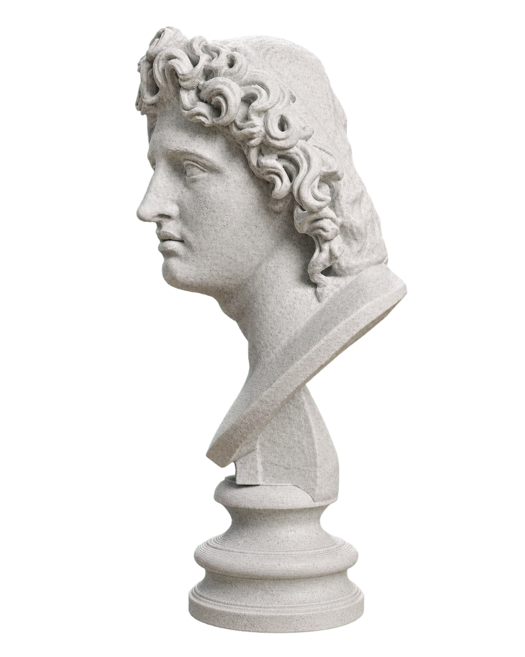 Ideal Portrait of Alexander the Great as Helios Marble Stone collectible bust