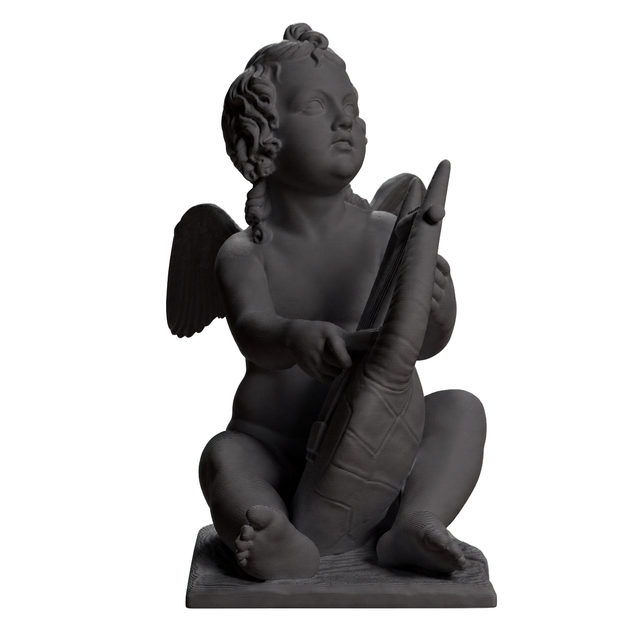 Cupid Playing the Lyre Charcoal Black collectible bust