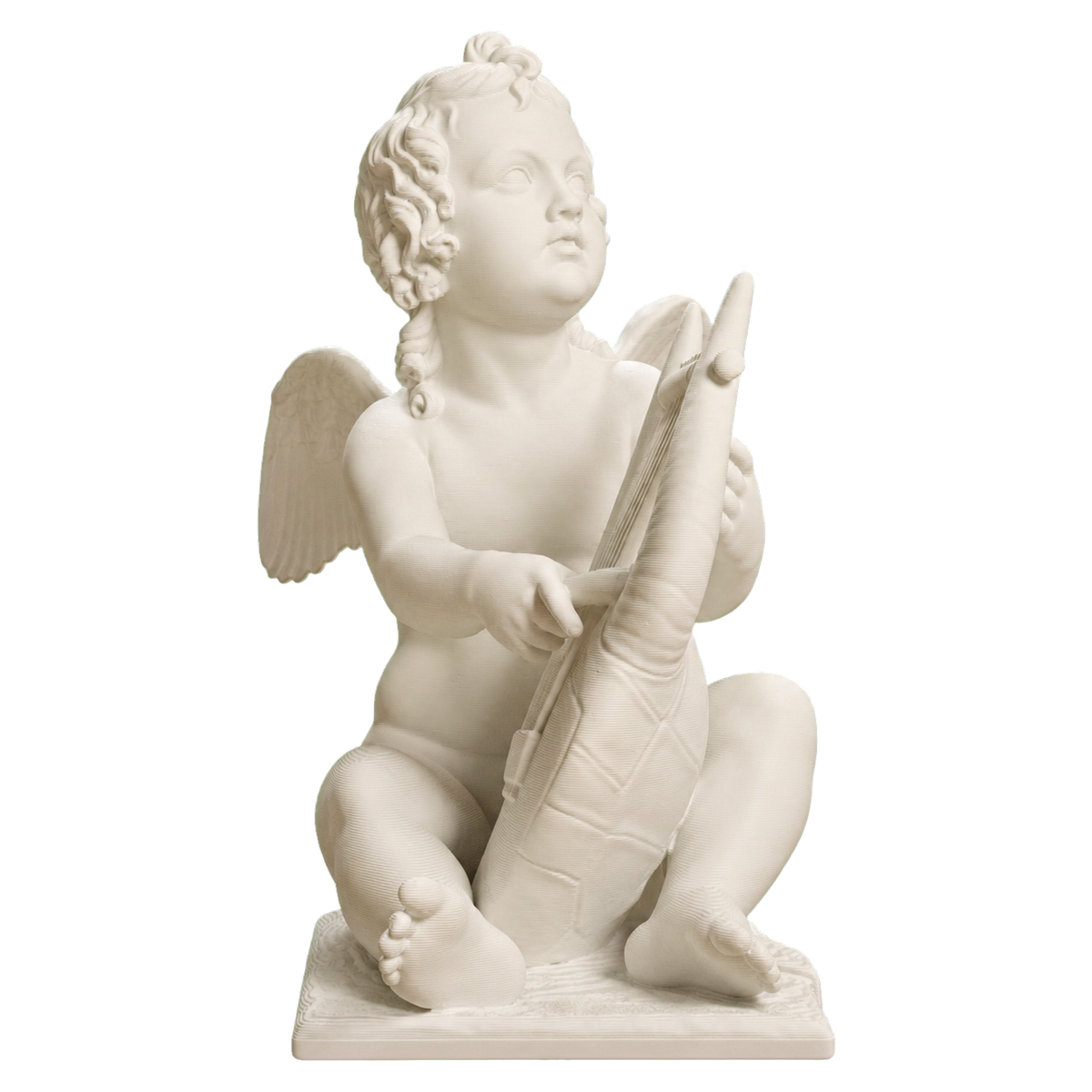 Cupid Playing the Lyre Ivory White collectible bust
