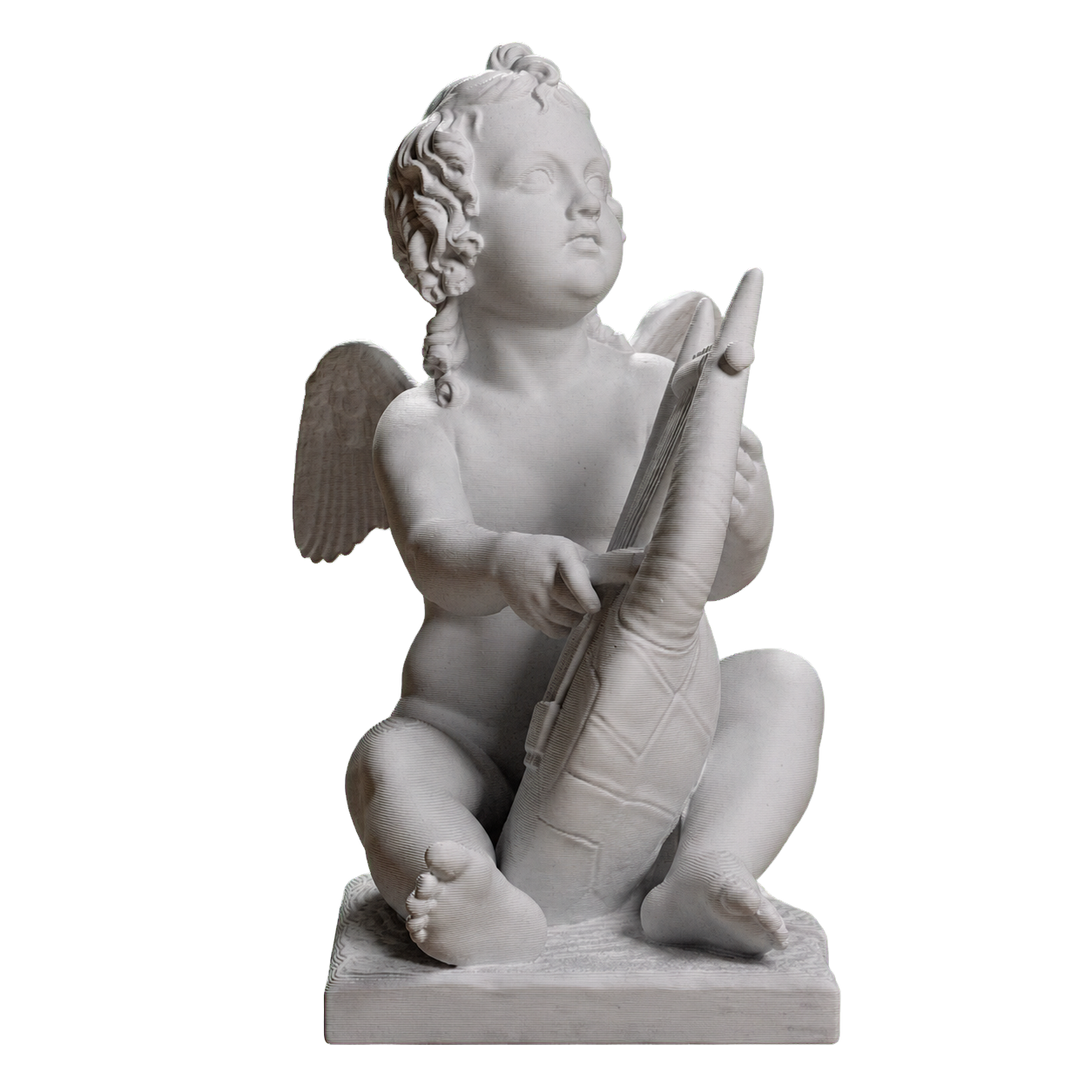 Cupid Playing the Lyre Marble Stone collectible bust