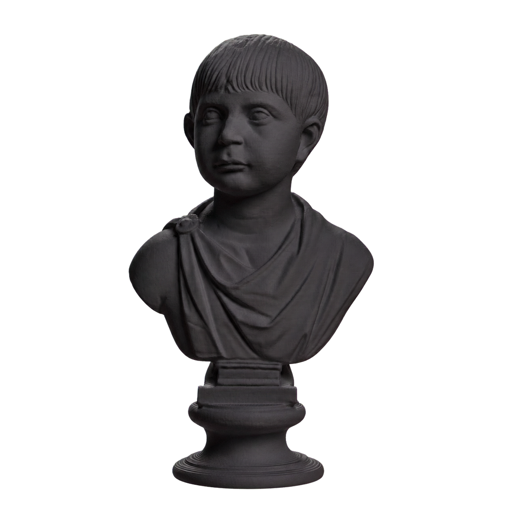Boy with field army cap Charcoal Black collectible bust