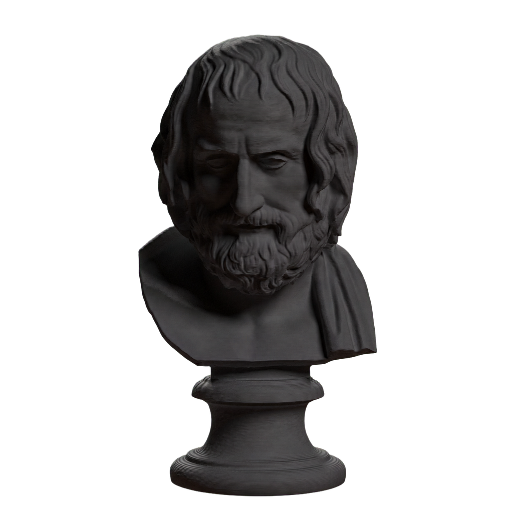 Portrait of Euripedes Farnese type Charcoal Black collectible bust