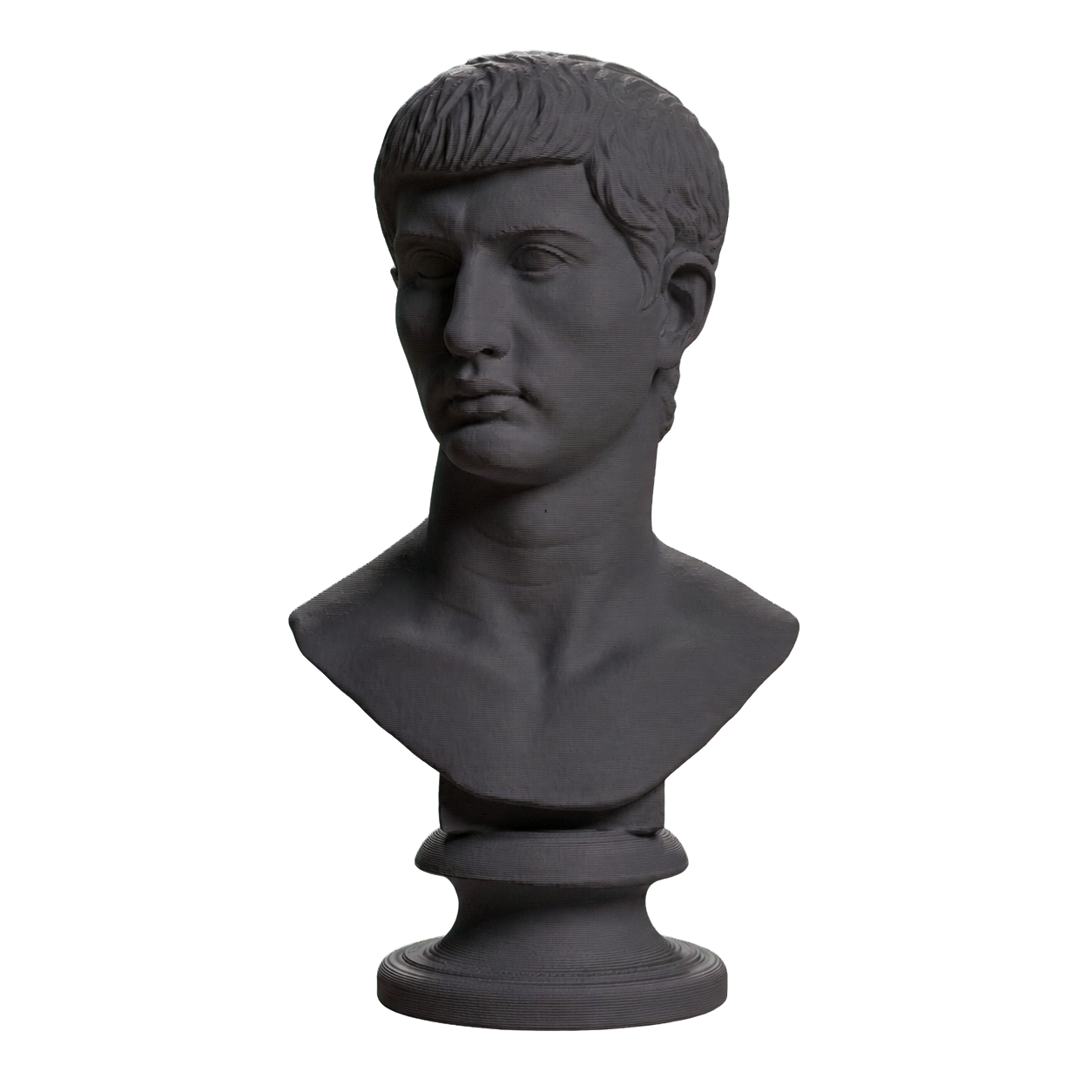 Portrait of an Augustine Prince Marcellus (?) Charcoal Black collectible bust