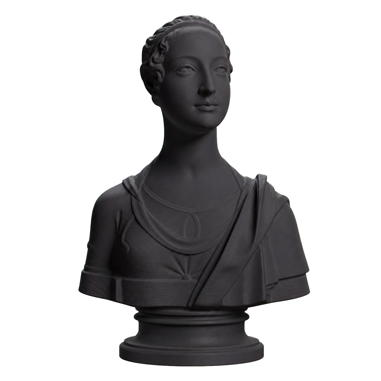 Portrait of a young girl Charcoal Black collectible bust