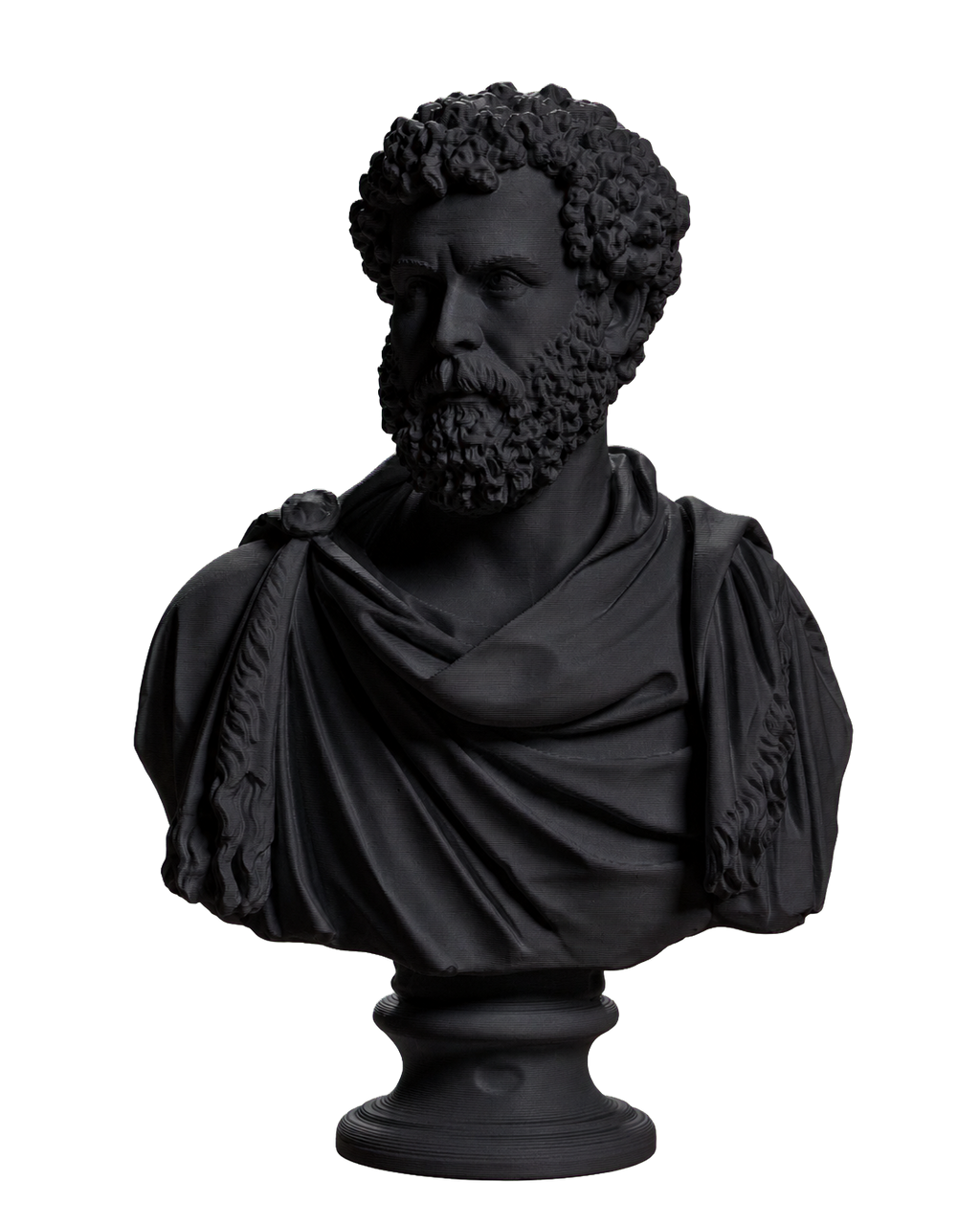 Draped bust of a man formerly known as Clodius Albinus Charcoal Black collectible bust
