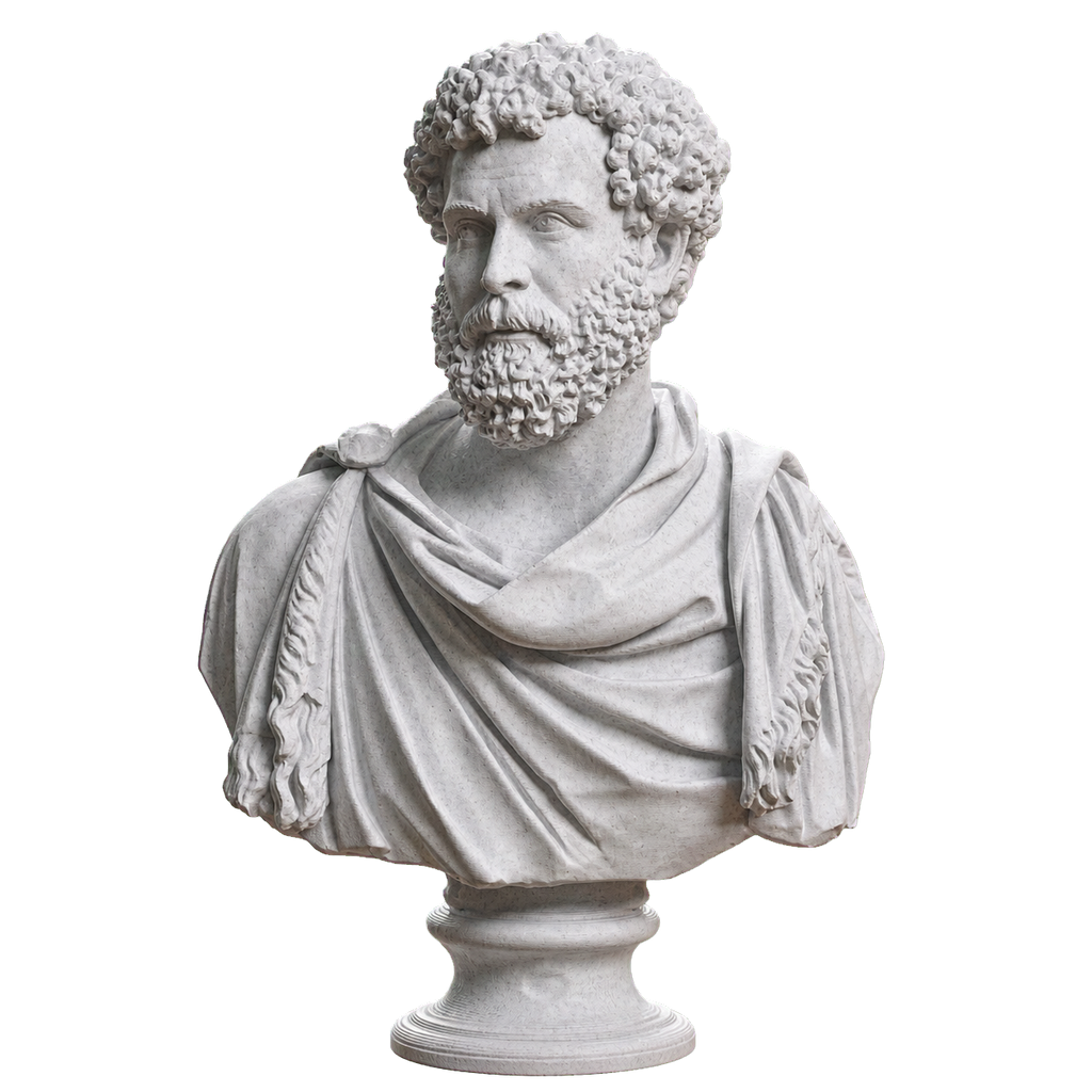 Draped bust of a man formerly known as Clodius Albinus Marble Stone collectible bust