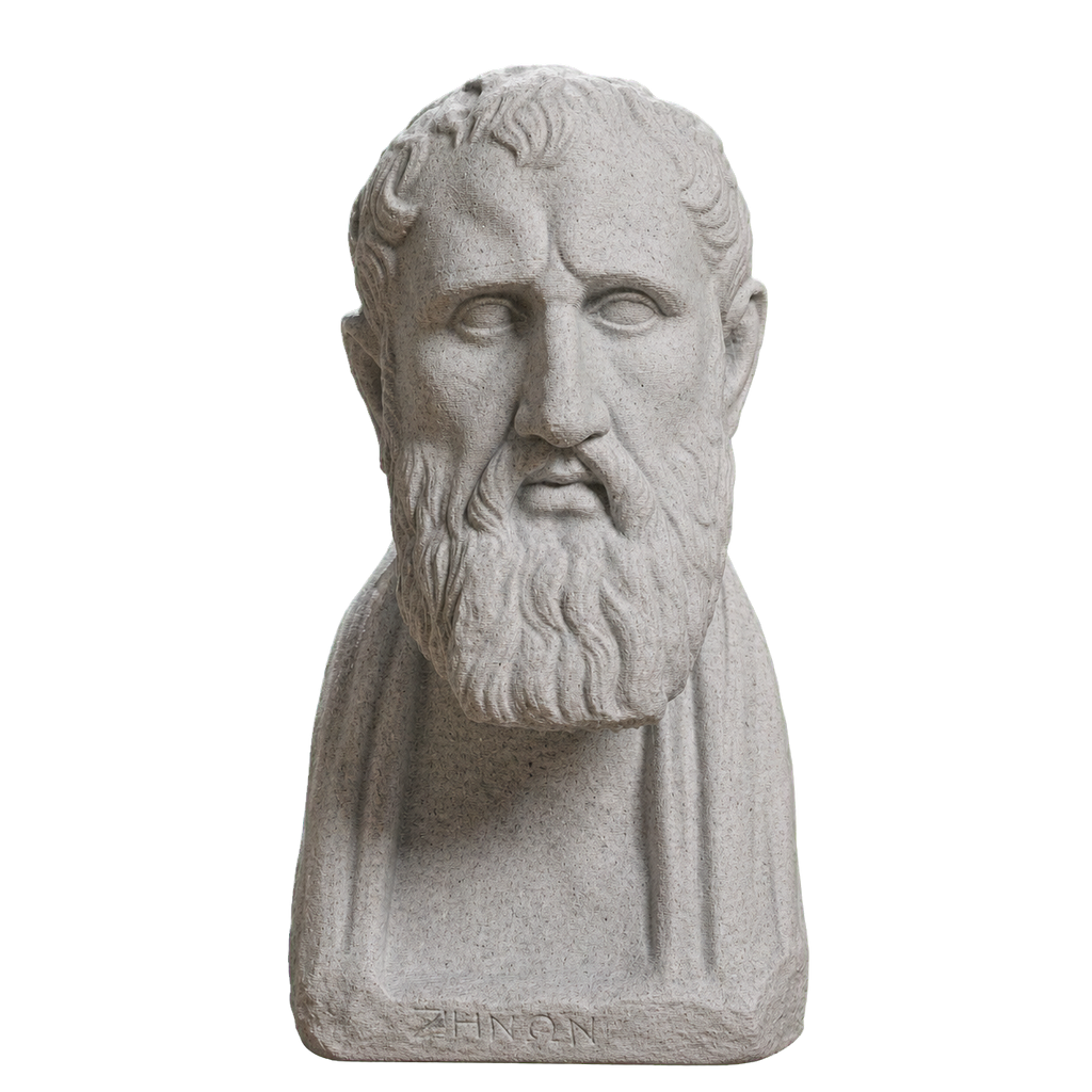 Portrait of Zeno of Kition Greek Philosopher Marble Stone collectible bust
