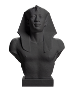 Portrait of Pharaoh Amasis (563-525 BC) Charcoal Black collectible bust