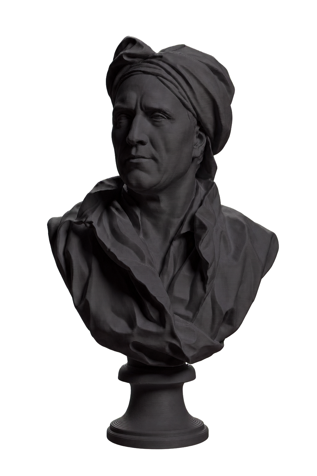 Portrait of Nicolas Coustou Charcoal Black collectible bust