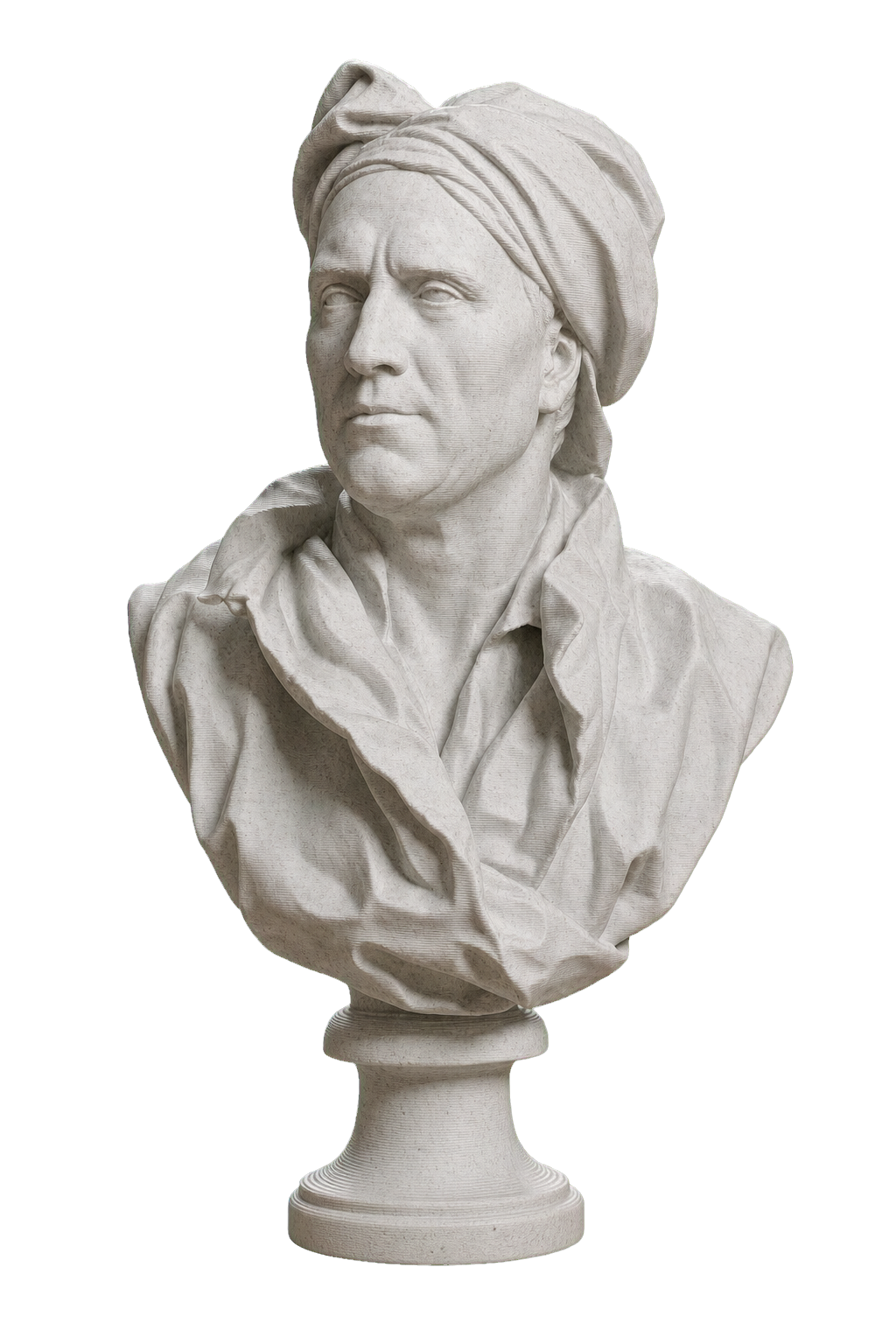 Portrait of Nicolas Coustou Marble Stone collectible bust