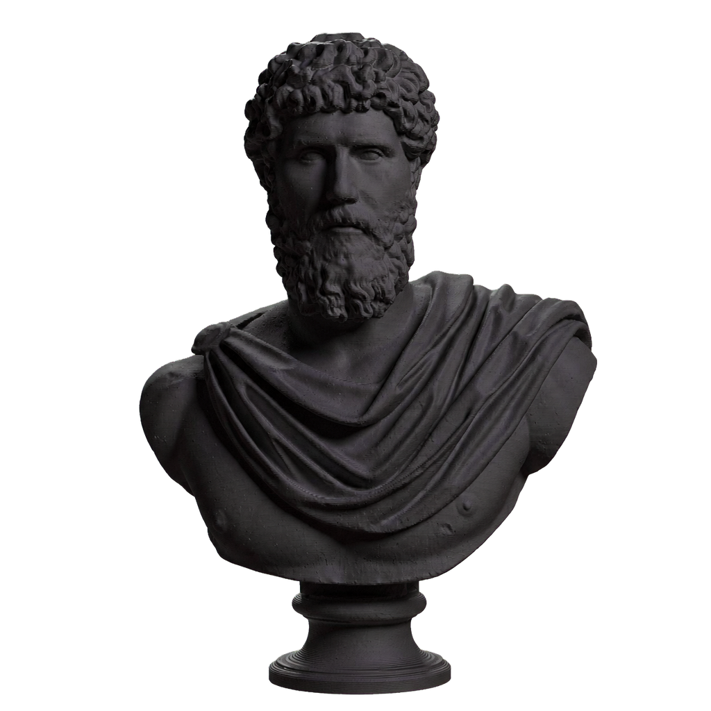 Portrait of Lucius Auelius Verus (Designated Emperor 136-138 AD) Charcoal Black collectible bust