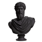 Portrait of Lucius Auelius Verus (Designated Emperor 136-138 AD) Charcoal Black collectible bust